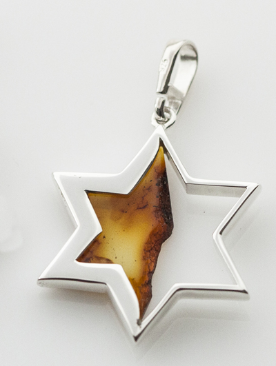 Jewish Silver Star of David Pendant
