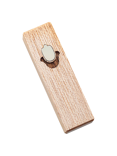 Mezuzah with Chamsa </br> small white