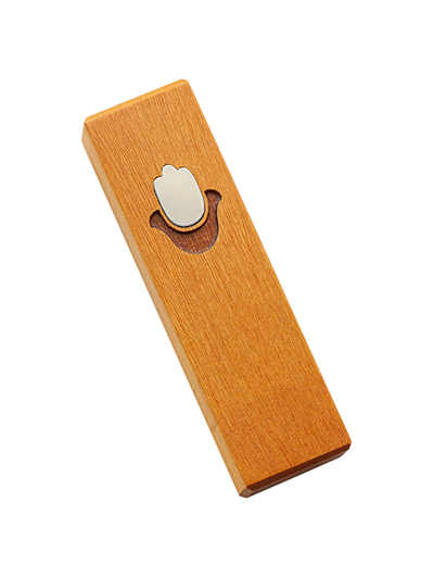 Mezuzah with Chamsa </br> small yellow