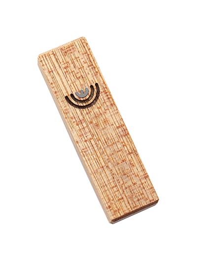 Mezuzah with menorah </br> small white