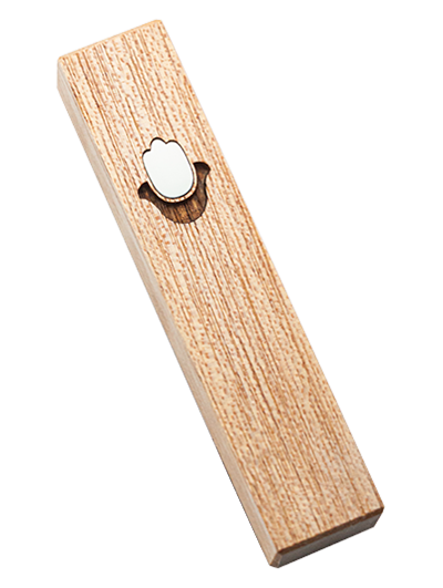 Mezuzah with Chamsa </br> medium white