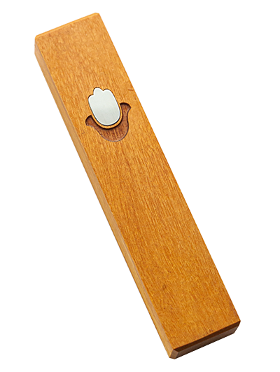 Mezuzah with Chamsa </br> medium yellow