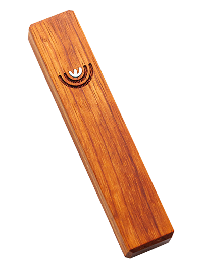 Mezuzah with Menorah </br> medium red