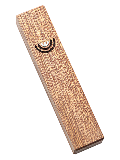 Mezuzah with Menorah </br> medium white