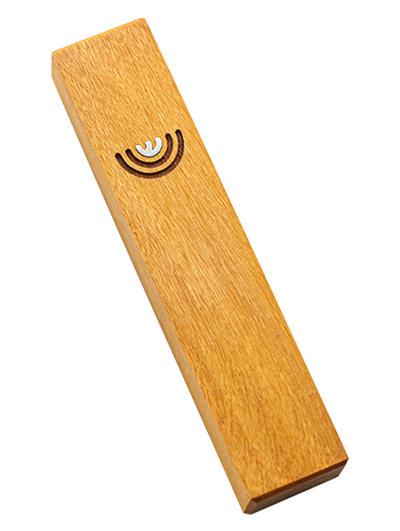 Mezuzah with Menorah </br> medium yellow