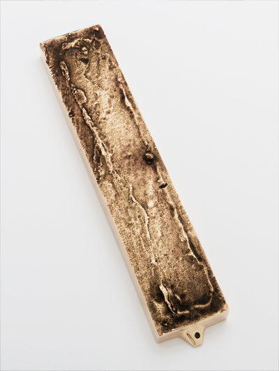 warsaw bronze mezuzah case brzeska street mi polin antique judaica pre war judaica