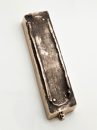 BRONZE MEZUZAH <br /> LWÓW <br /> UL. RYBNA 3