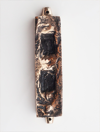 MEZUZAH  OF BRONZE <br /> UŻHOROD <br /> UL. GAGARINA 347