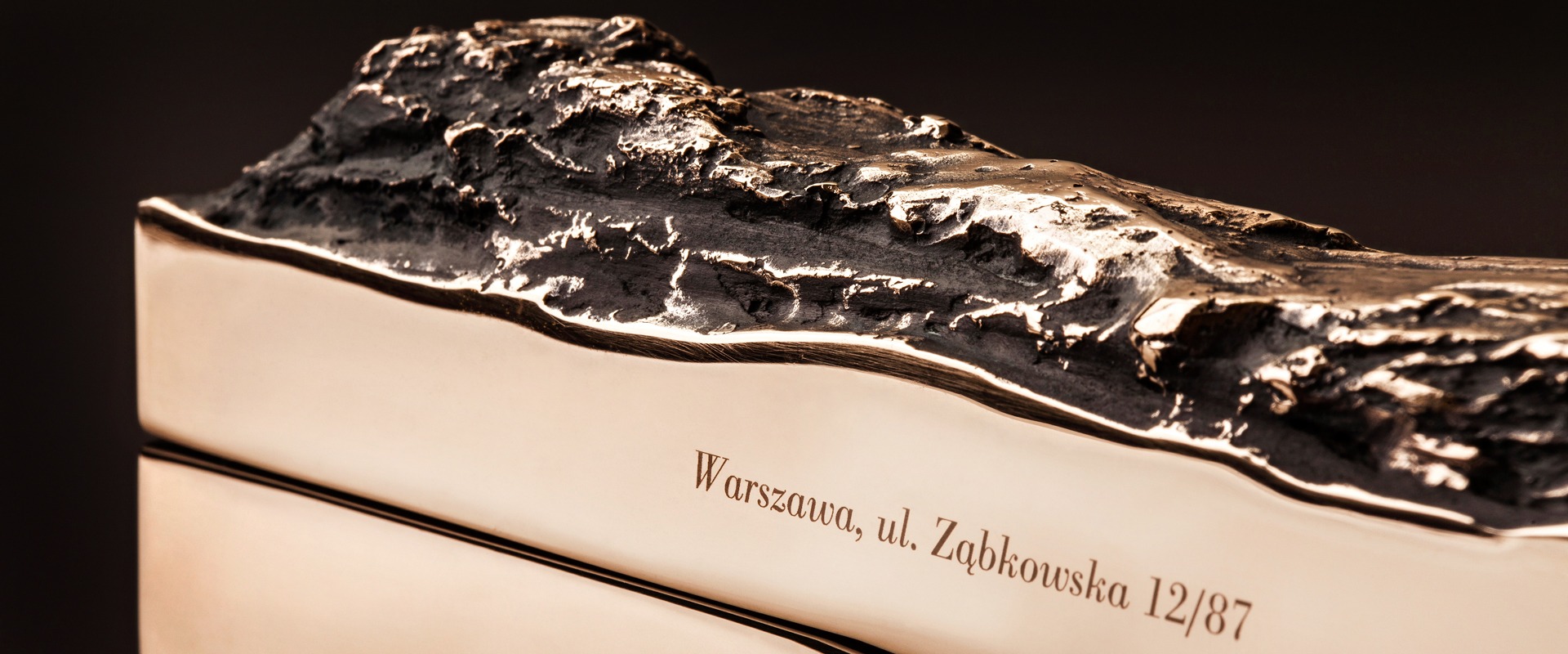 WARSAW BRONZE MEZUZAH BY MI POLIN NEW MEZUZAH BASED ON MEZUZAH TRACE FOUND AT ZABKOWSKA STREET IN WARSAW POLAND. CONTEMPORARY JUDAICA.