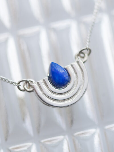 Jewelry with MENORAH and lapis lazuli stone