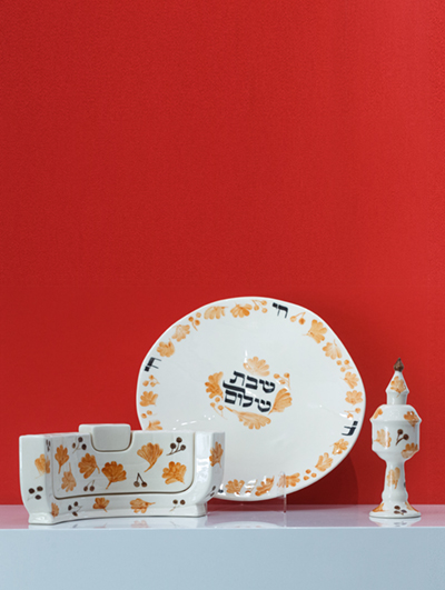 Jewish Gift </BR> Shabbat Shalom Set <br/> Menorah + Plate + Besamin Box (Copy) (Copy)