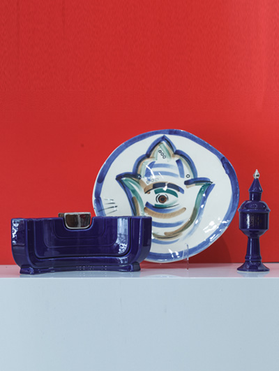 Jewish Gift </BR> CHAMSA <br/> Menorah + Plate + Besamim box