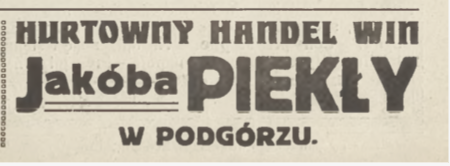 Black and white vintage Polish ad featuring bold text: MEZUZAH KRAKOW Rynek Podgórski 2 (Copy)—a window into Krakow’s historic Judaica trade.