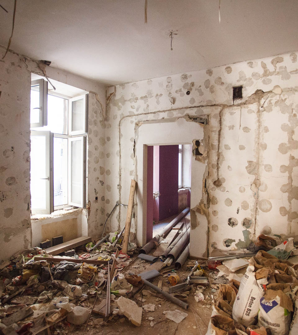 An old tenement house in Krakow, where traces of a mezuzah were found. Jews lived there. A mezuzah is a religious object in Judaism.