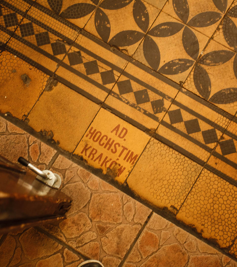 An old tenement house in Krakow, where traces of a mezuzah were found. Jews lived there. A mezuzah is a religious object in Judaism.