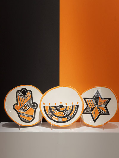 Star of David Menorah Hamsa <br> 3 Plate SET 2026 </BR>