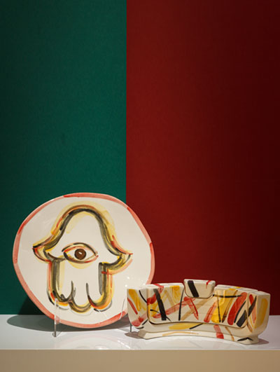 Hamsa plate + </BR> Menorah / Jewish Set 2026
